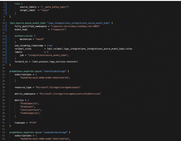 A GIF showing all the lines of code used to configure Alloy
