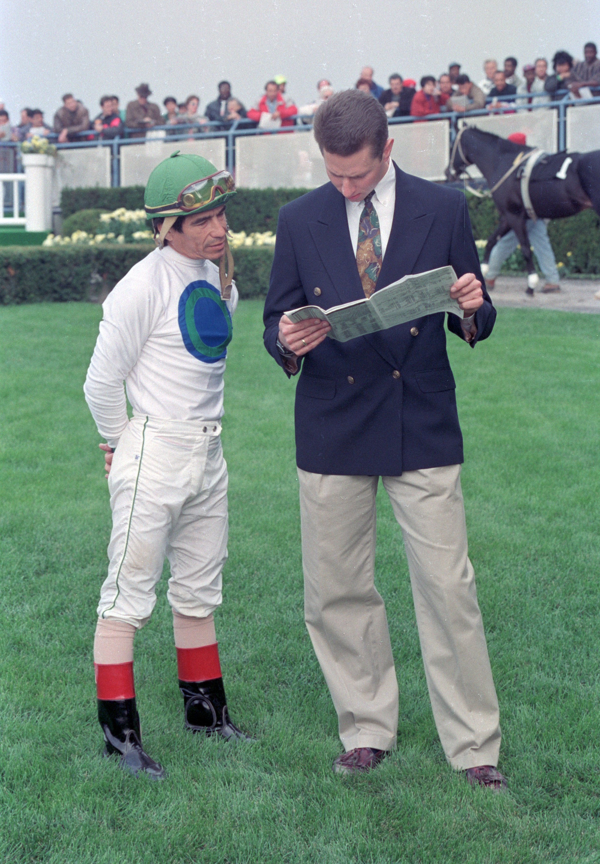 Pincay,Laffit.Pletcher,Todd (Wayne Lukas assistant).Aqueduct Racetrack.Possibly spring 1990 but not sure
