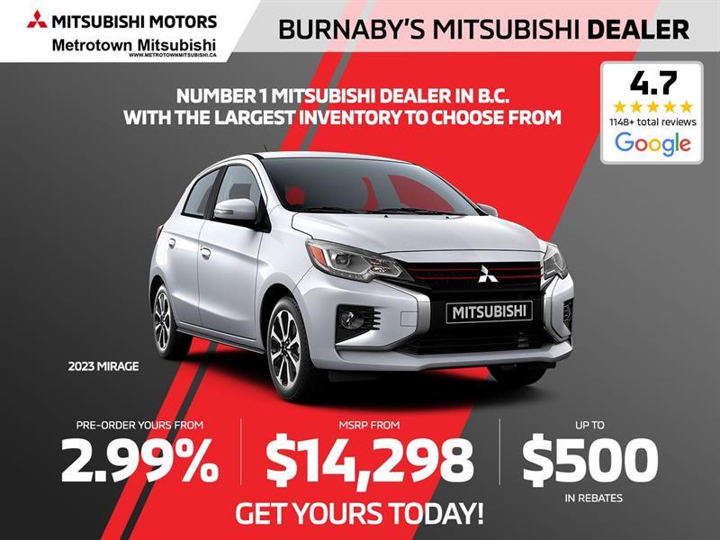 Gray 2023 Mitsubishi Mirage Hatchback Front-Wheel Drive Continuously Variable Transmission