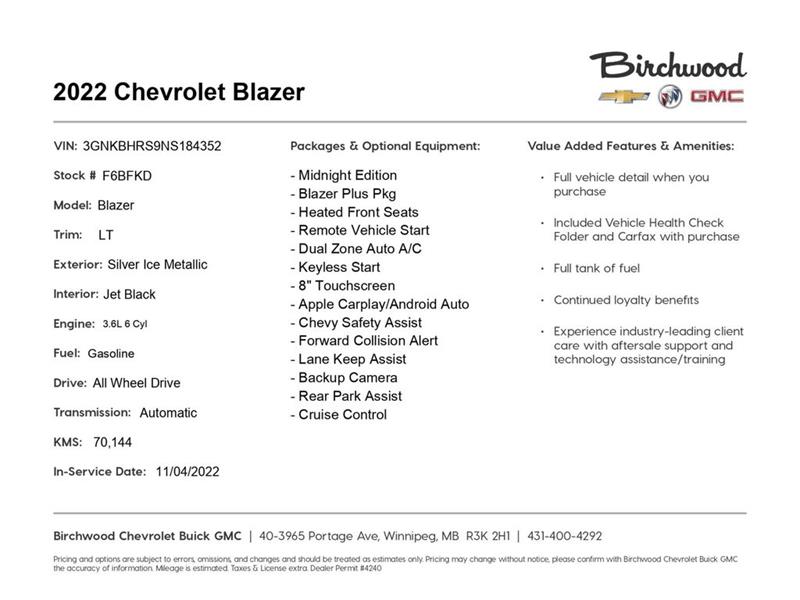 chevrolet Blazer 2022 - 2