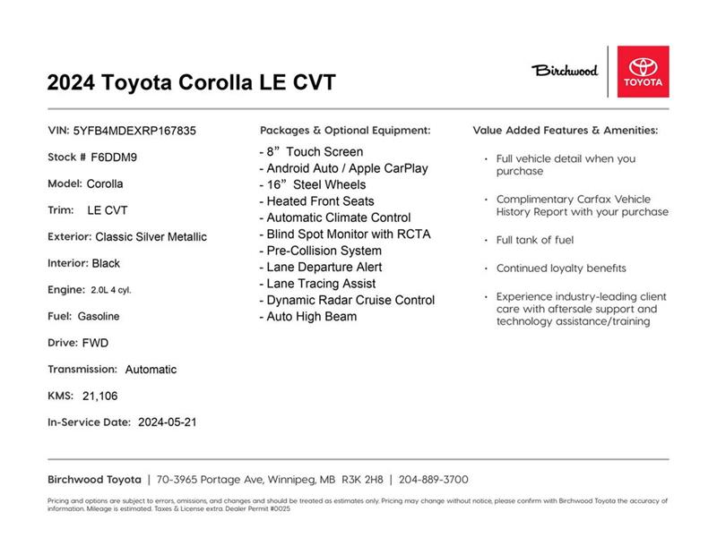 toyota Corolla 2024 - 2