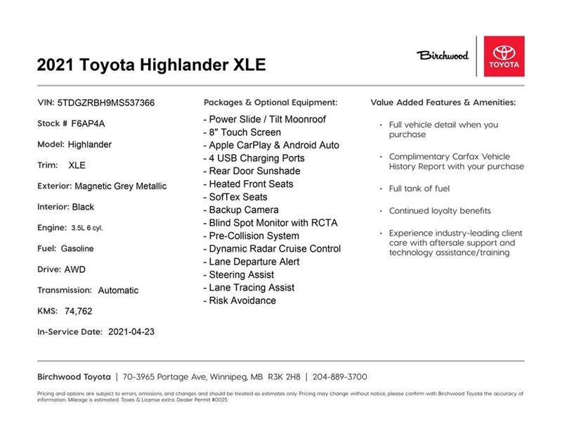 toyota Highlander 2021 - 2