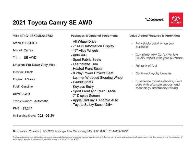 toyota Camry 2021 - 2