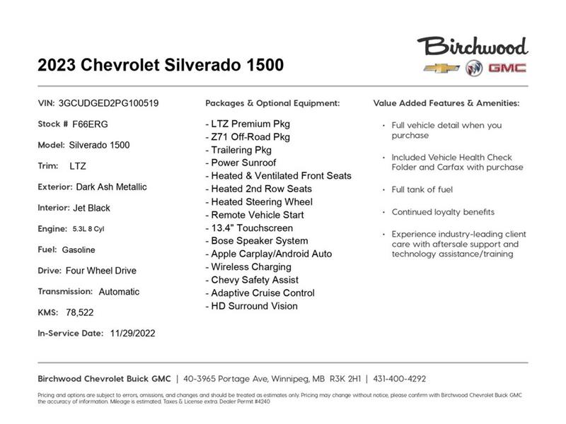 chevrolet Silverado 1500 2023 - 2