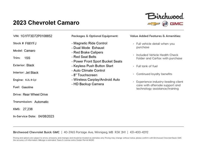 chevrolet Camaro 2023 - 2