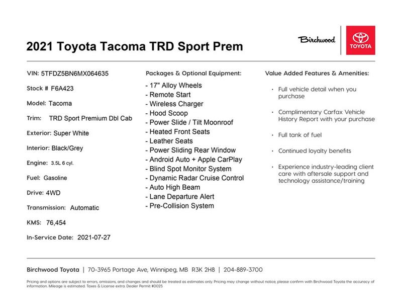 toyota Tacoma 2021 - 2