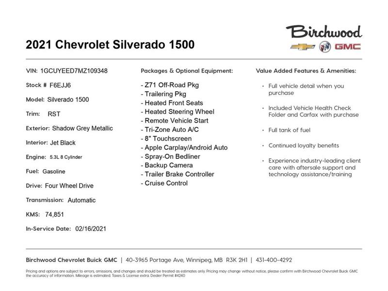 chevrolet Silverado 1500 2021 - 2