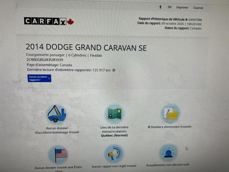 dodge Grand Caravan 2014 - 2