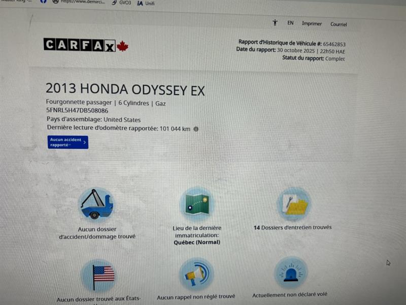 honda Odyssey 2013 - 2