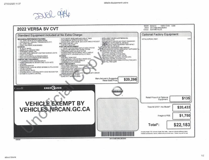 nissan Versa 2022 - 10
