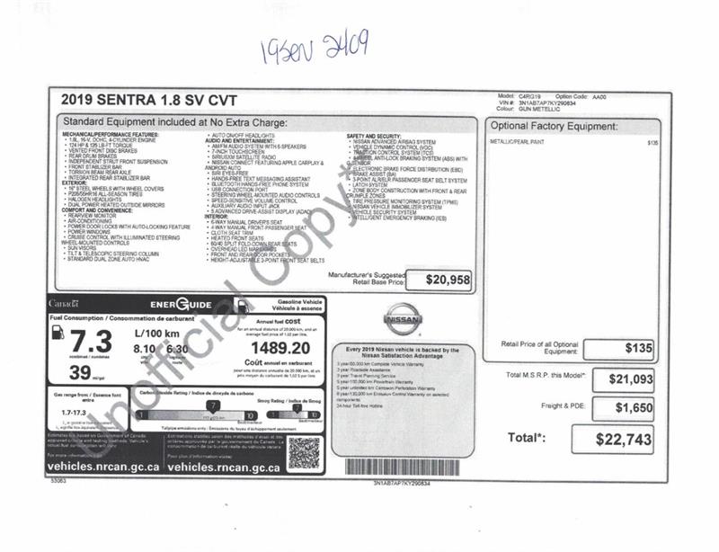 nissan Sentra 2019 - 10