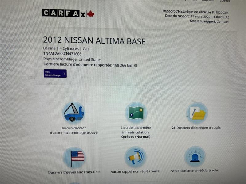 nissan Altima 2012 - 2
