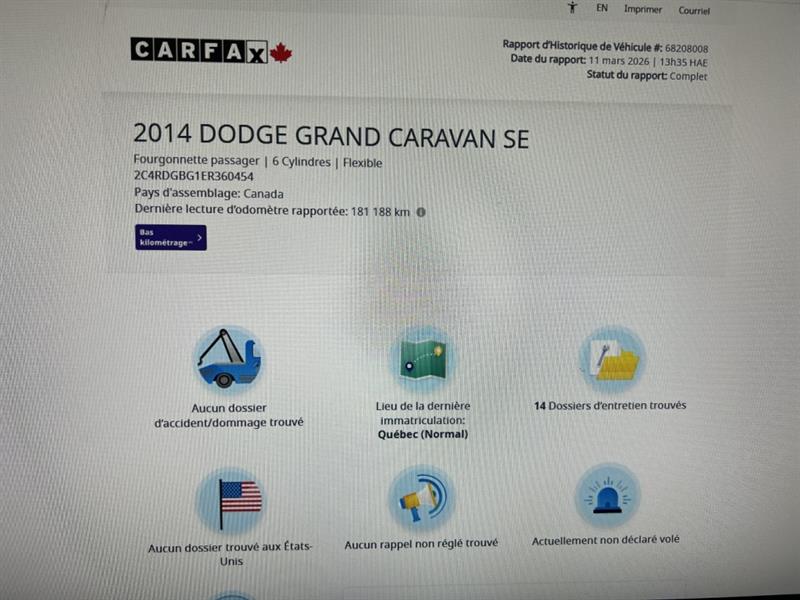 dodge Grand Caravan 2014 - 2