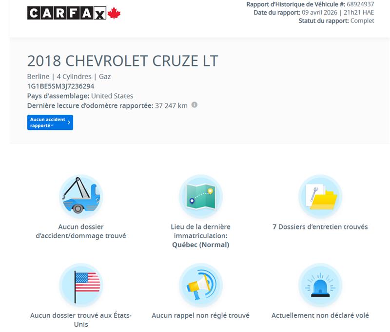 chevrolet Cruze 2018 - 2