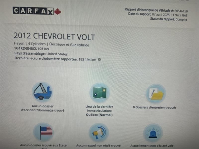 chevrolet Volt 2012 - 2