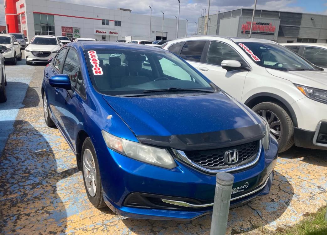 Blue 2015 Honda Civic LX Sedan Front-Wheel Drive Manual