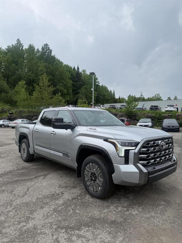 Silver 2026 Toyota Tundra Hybrid Platinum HV CrewMax Cab 4WD Pickup Truck Four-Wheel Drive Automatic