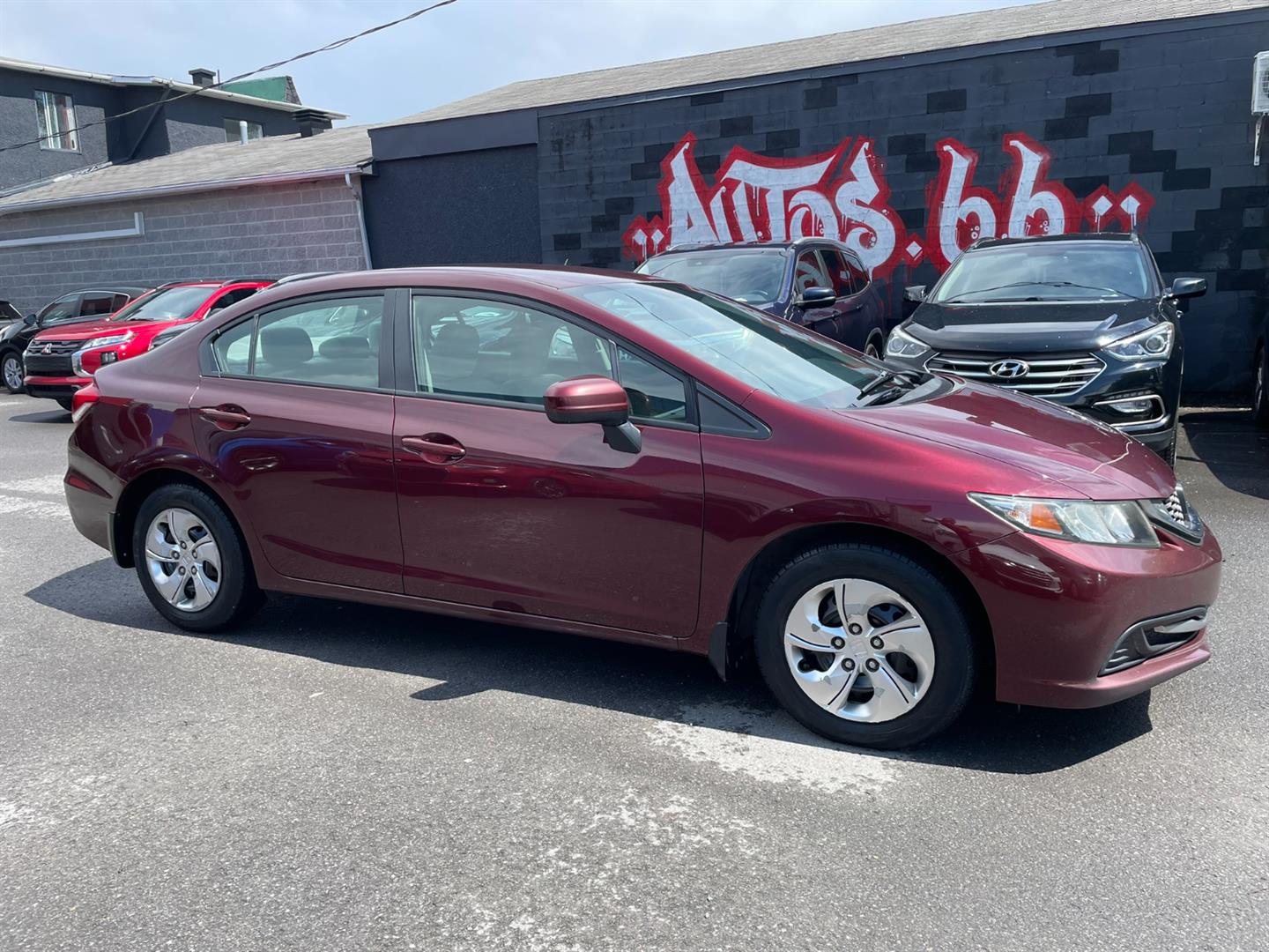 Red 2015 Honda Civic Sedan Front-Wheel Drive Automatic