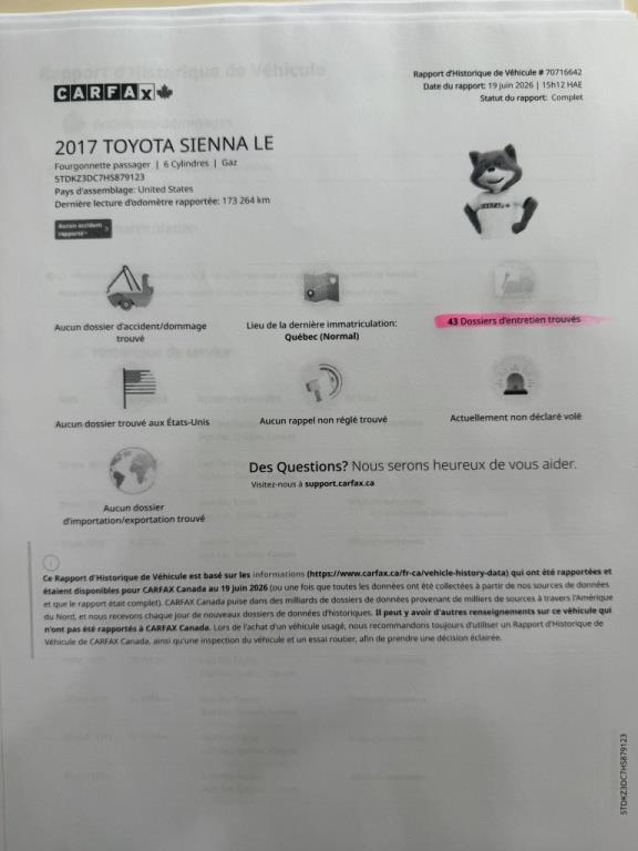 toyota Sienna 2017 - 19