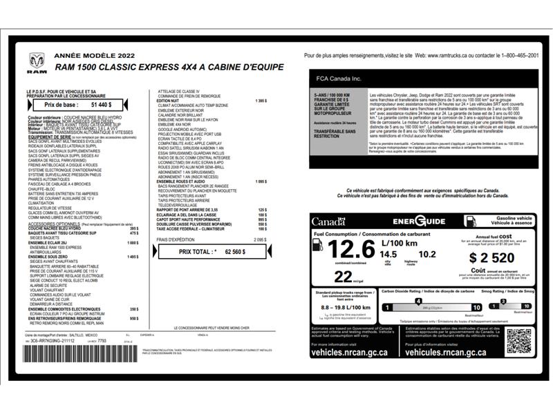 ram 1500 Classic 2022 - 2