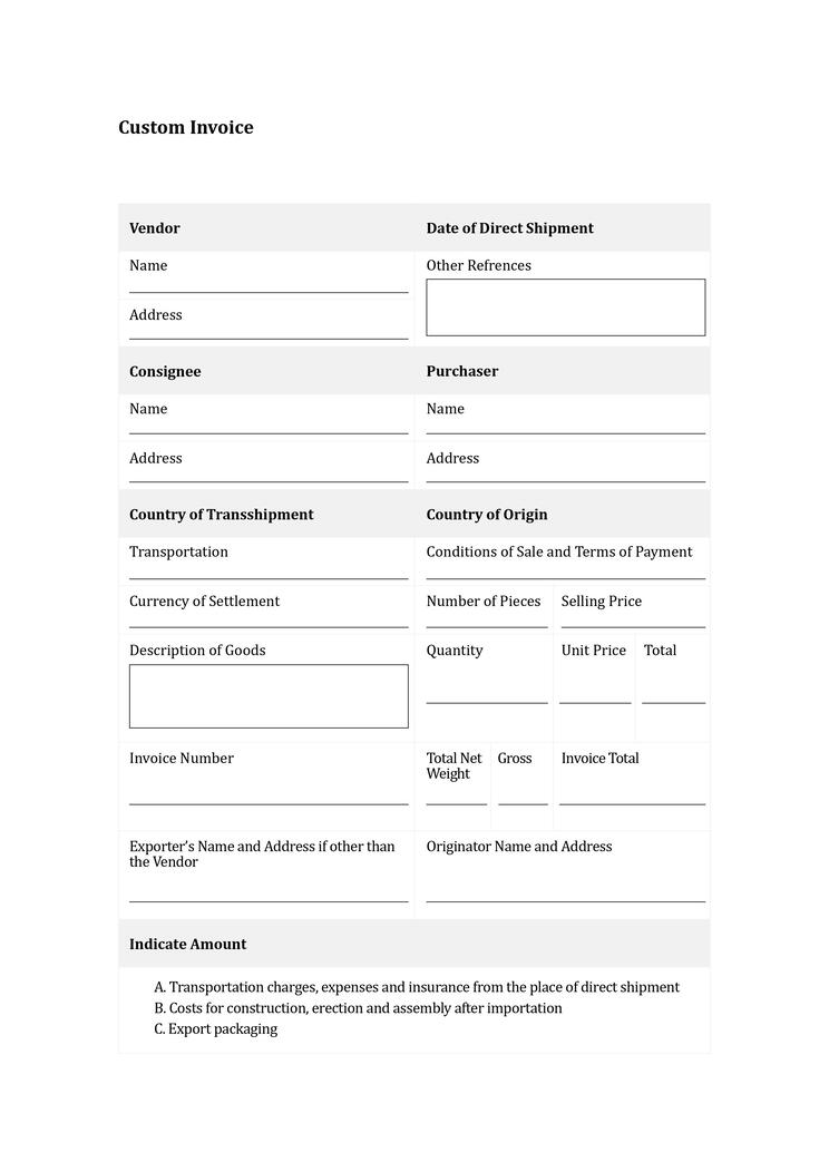 Custom invoice template free to use