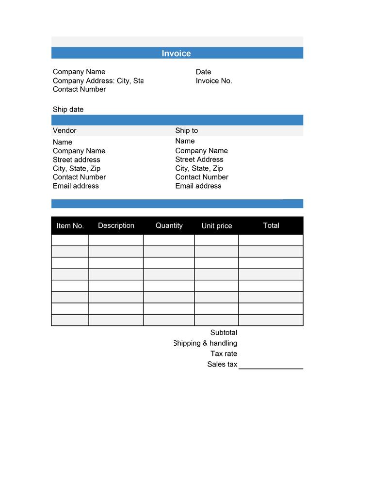Excel Invoice Template