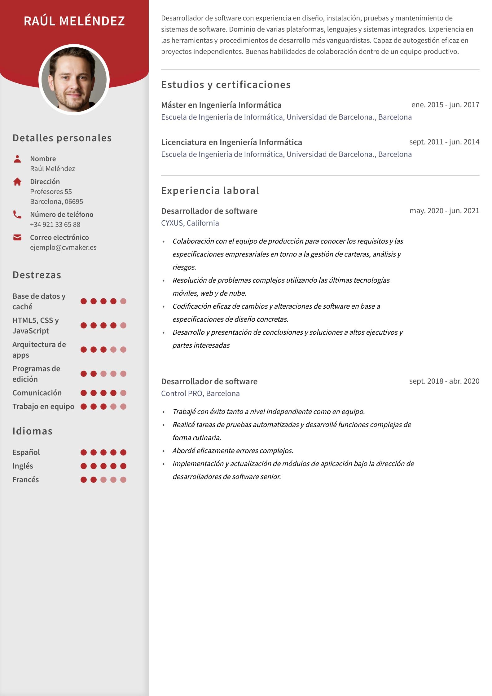 currículum de programador