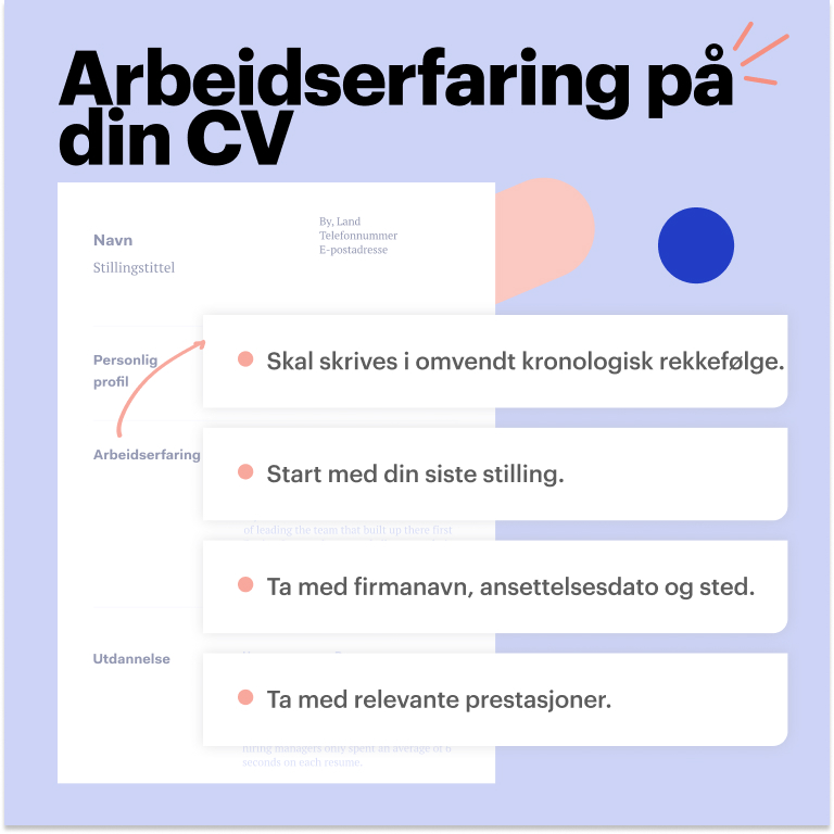 Arbeidserfaring på CV