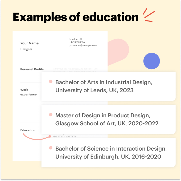 designer CV course section