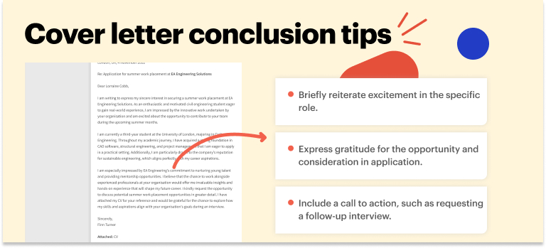 Cover letter conclusion tips for work placement