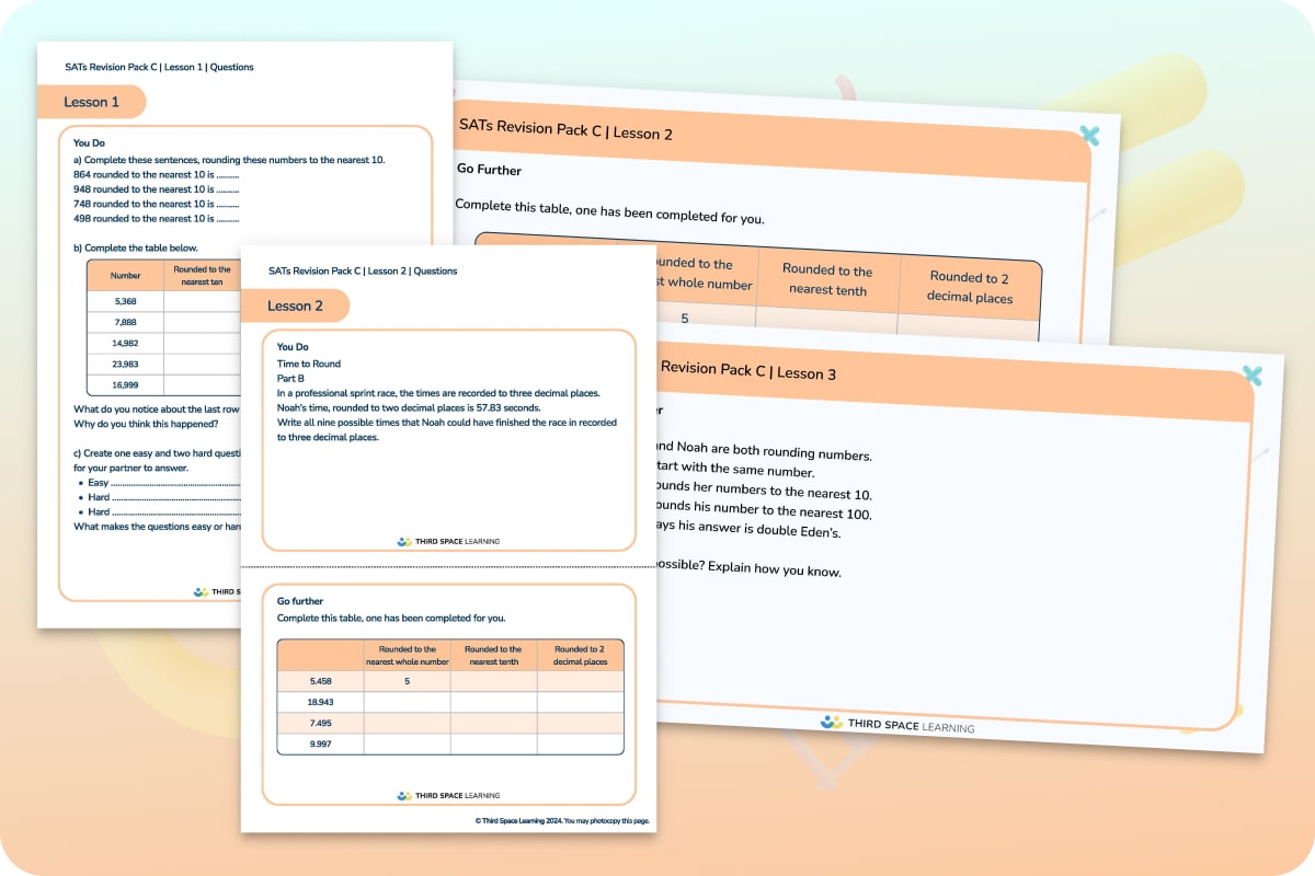 SATs Revision Pack C Rounding Whole Numbers And Decimals | Maths Hub ...