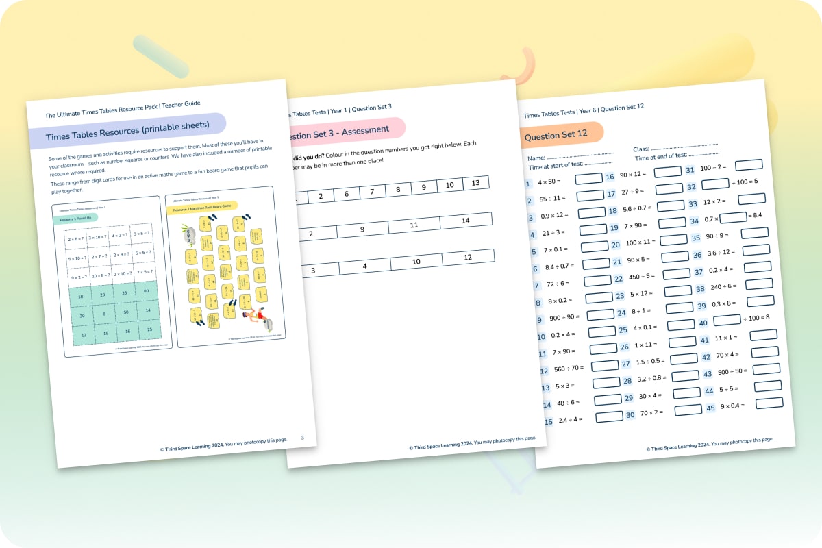 Ultimate Times Tables Resource Pack Year 1 To 6 For Maths Leads And