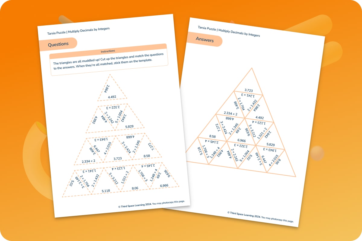 Tarsia Puzzle | Multiply Decimals By Integers | Year 6