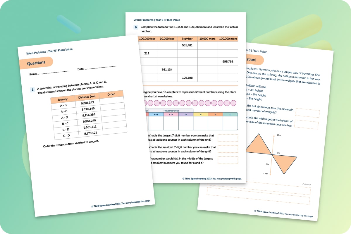 Word Problems | Place Value | Year 6
