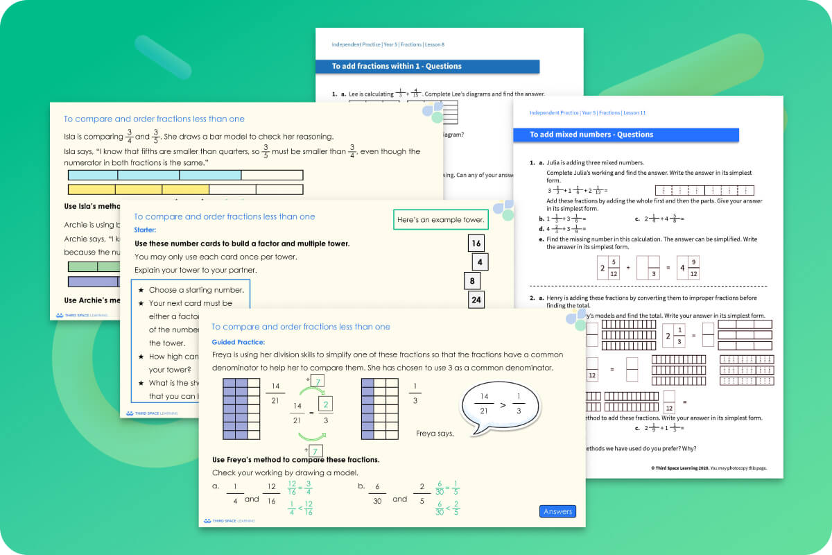 Ready-To-Go Lessons V2 Fractions Spring Block 2 Year 5 | Maths Hub ...
