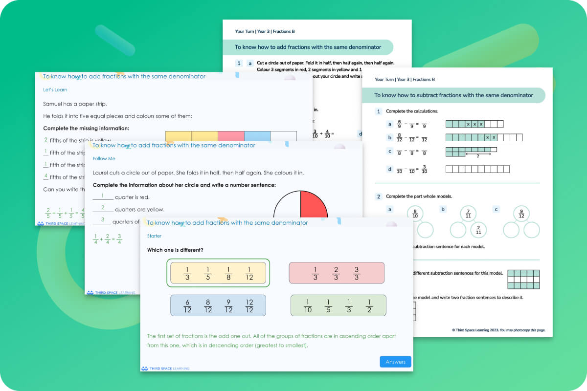Ready-To-Go Lessons V3 | Fractions B | Year 3
