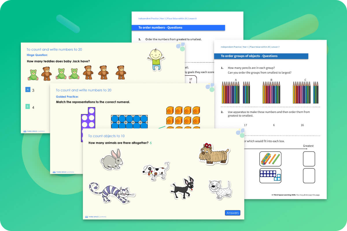 Ready-To-Go Lessons V2 | Place Value Within 20 | Year 1