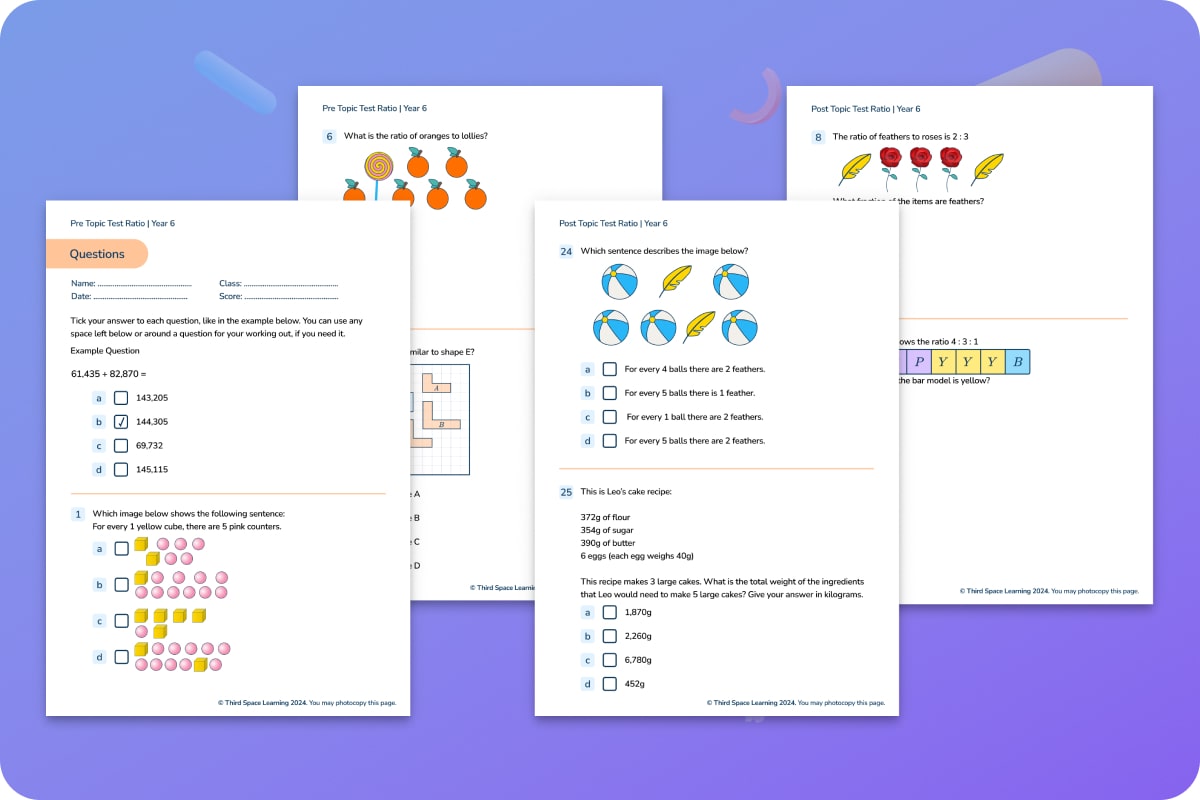 Diagnostic Assessment | Ratio And Proportion | Year 6
