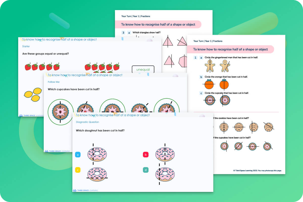 Ready-To-Go Lessons V3 Fractions Year 1 | Maths Hub | Third Space Learning