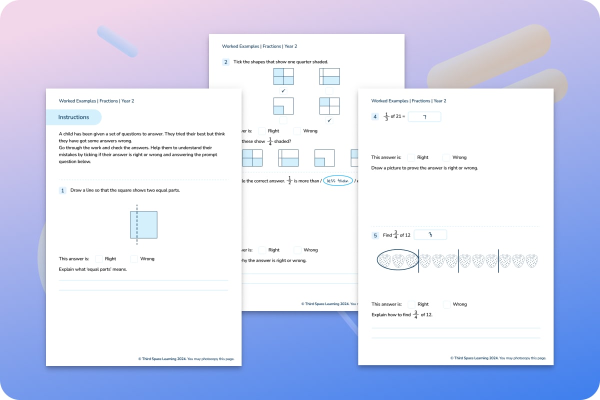 Worked Examples | Fractions | Year 2