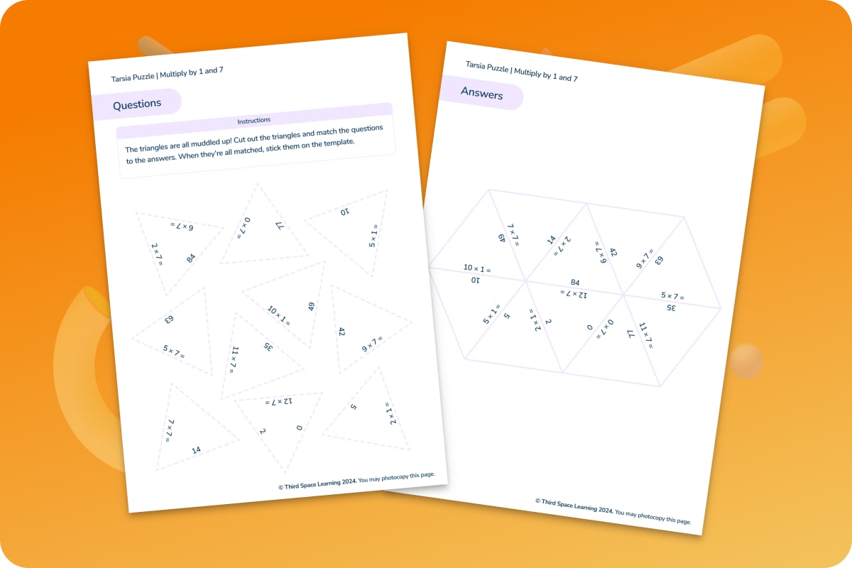 Tarsia Puzzle | Multiply By 1 And 7 | Year 4