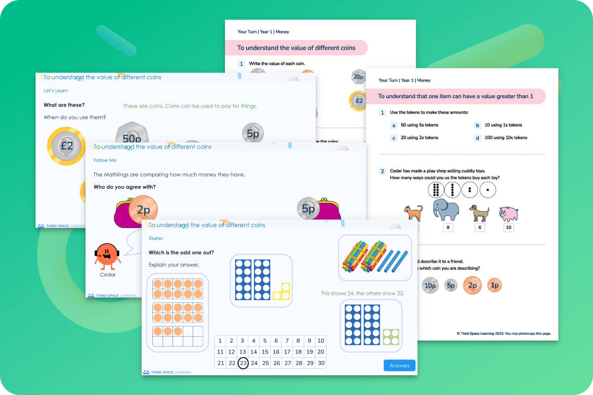 Ready-To-Go Lessons V3 Money Year 1 | Maths Hub | Third Space Learning