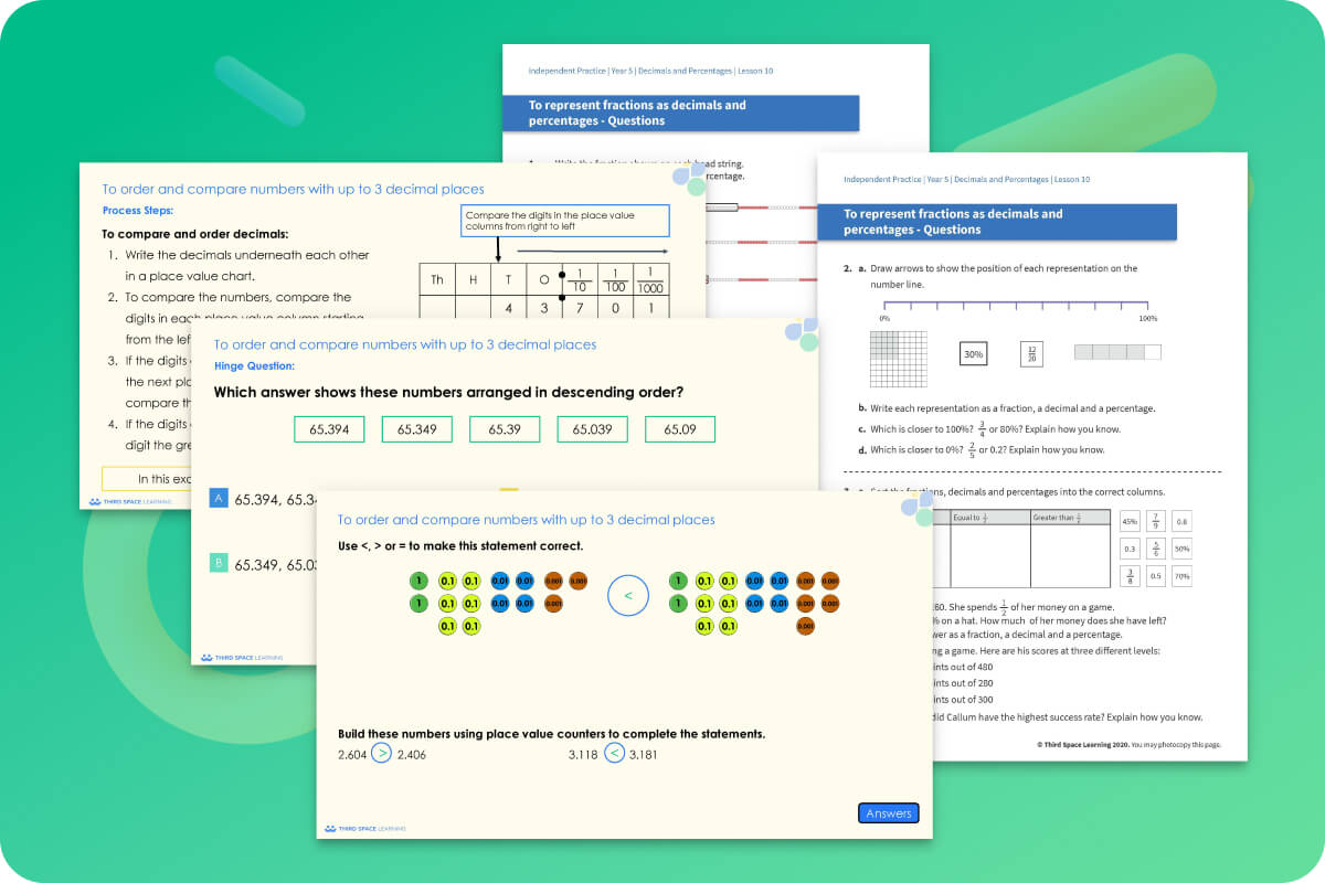 Ready-To-Go Lessons V2 | Decimals And Percentages | Year 5