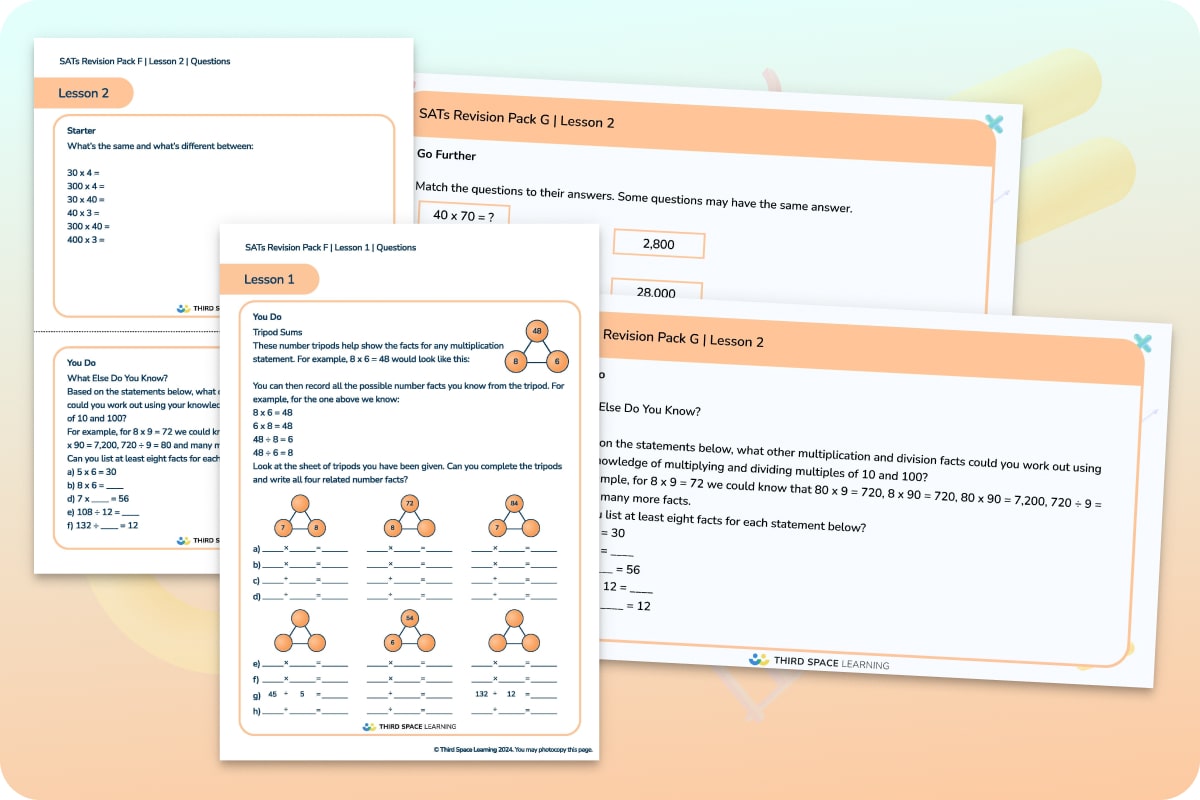 SATs Revision Pack G | Mental Multiplication And Division