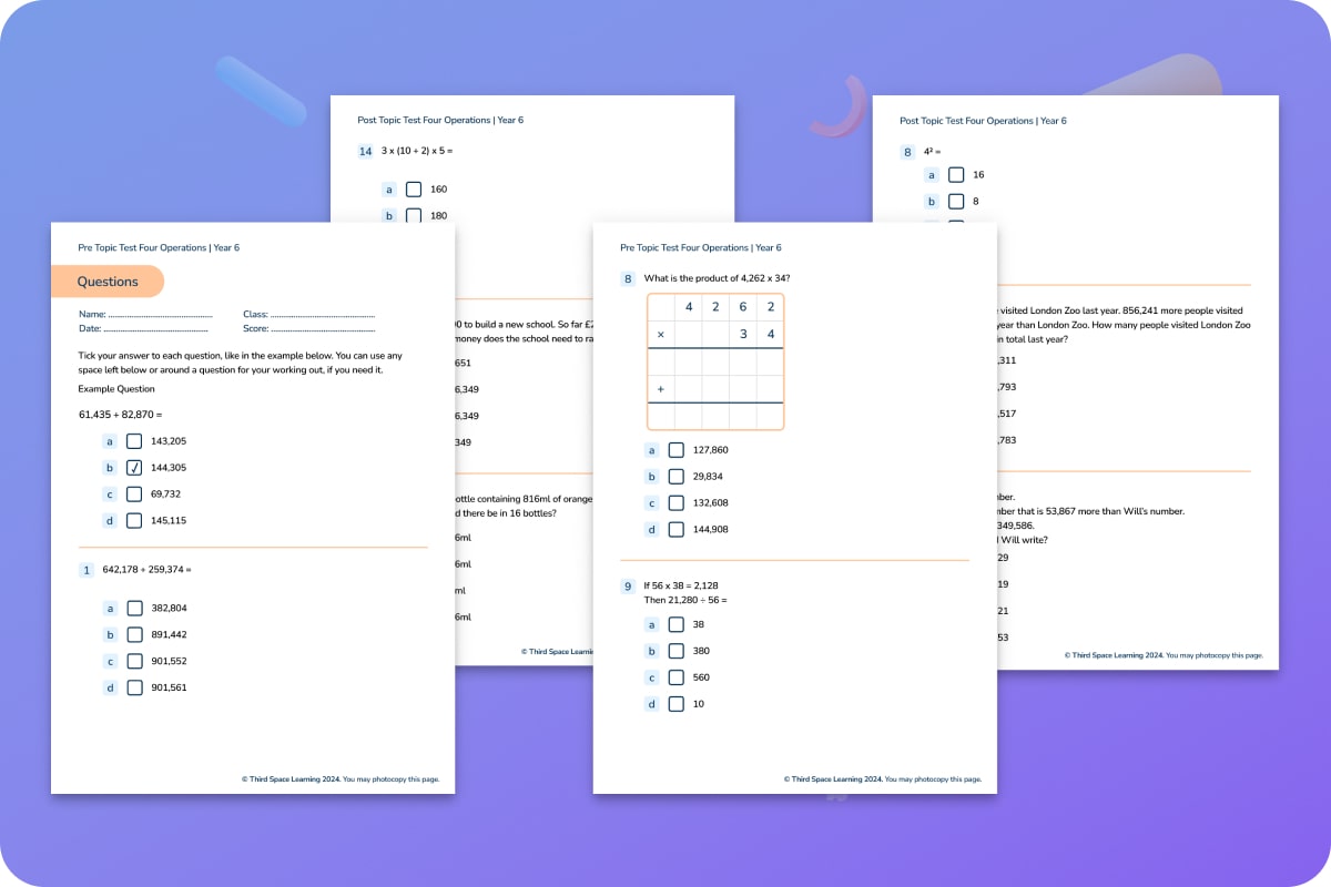 Diagnostic Assessment | Four Operations | Year 6