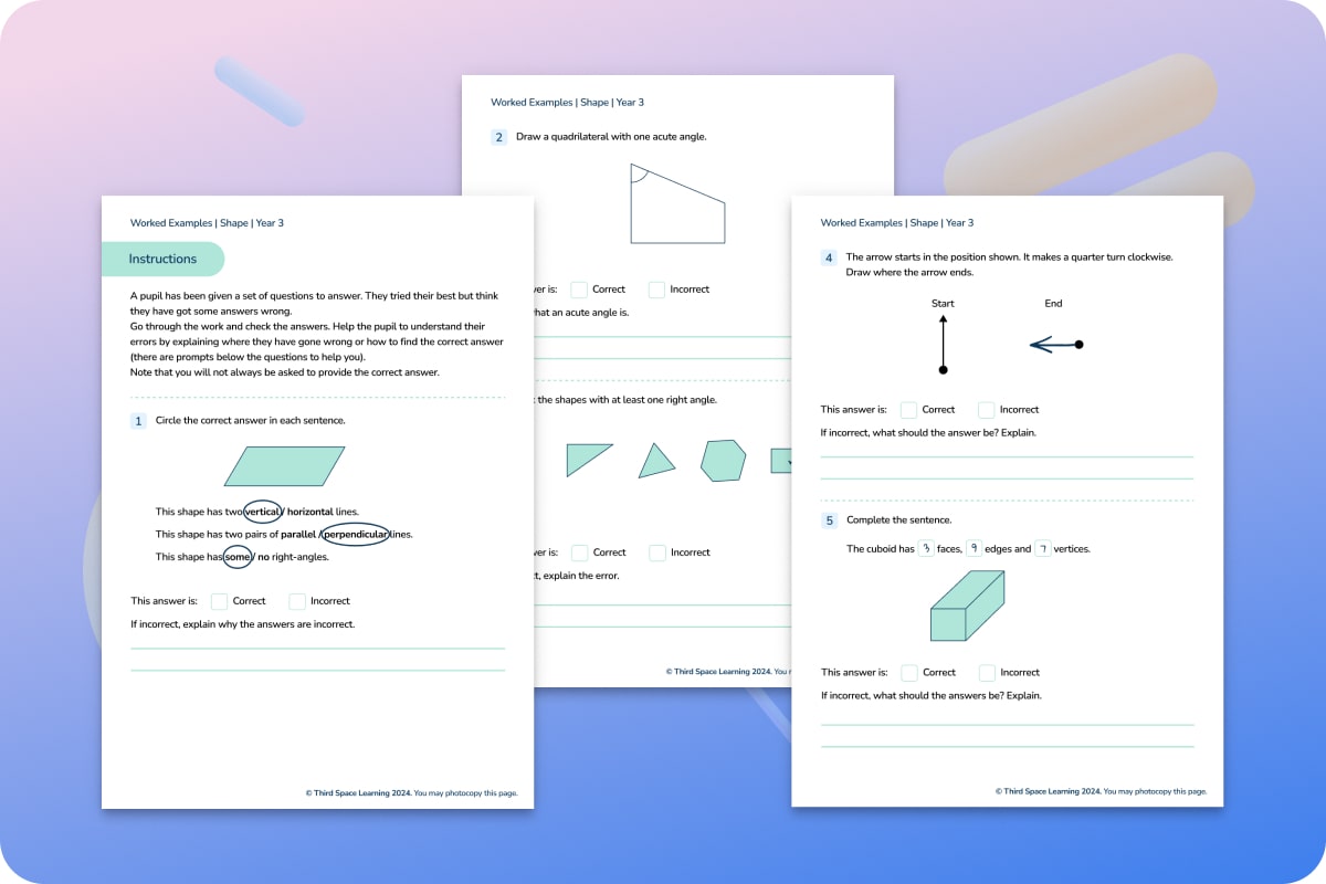 Year 3 Worked Examples Properties Of Shape Maths Hub Third Space