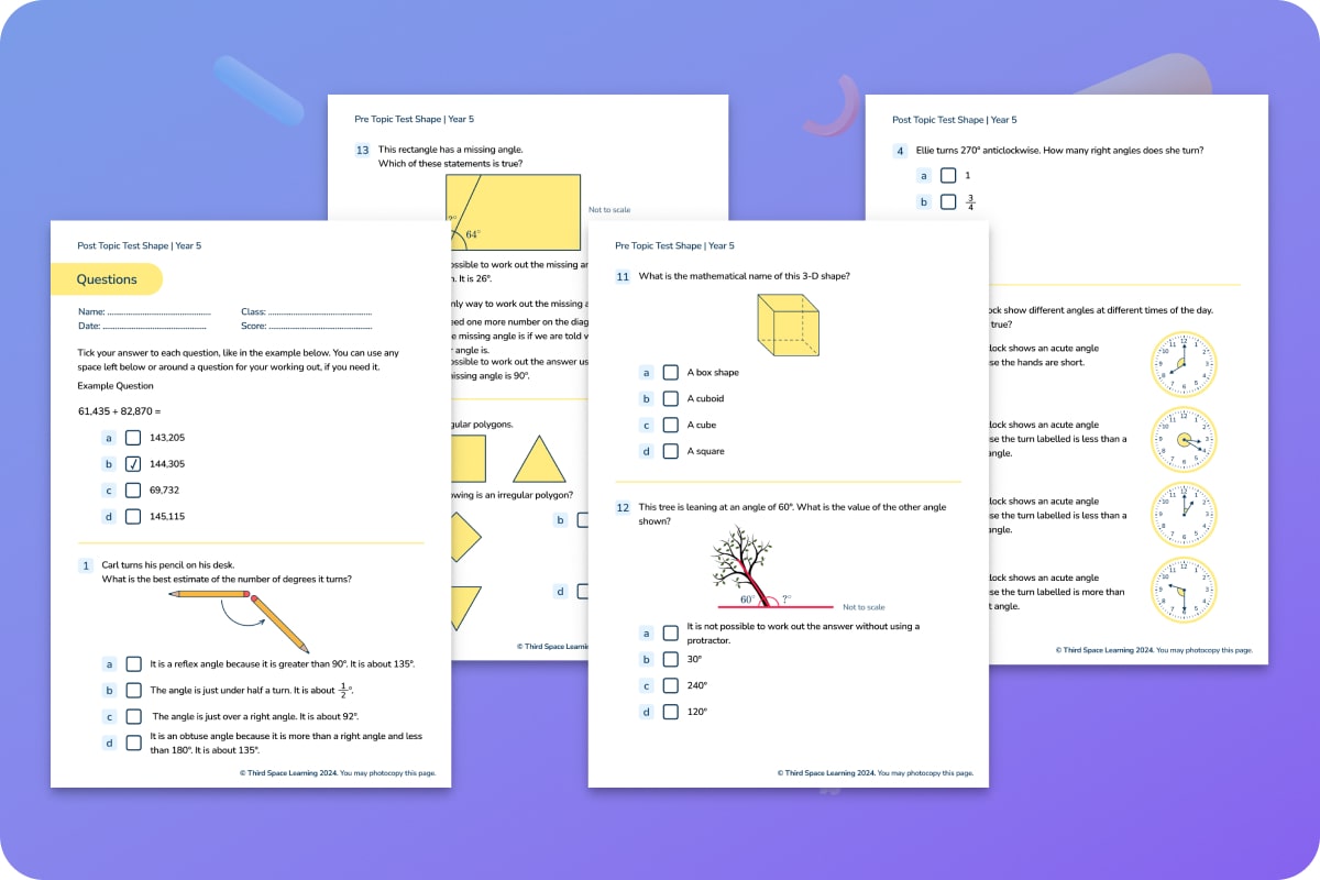 Diagnostic Assessment | Shape | Year 5