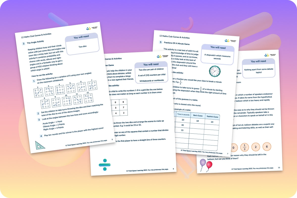 Maths Club Activities Pack