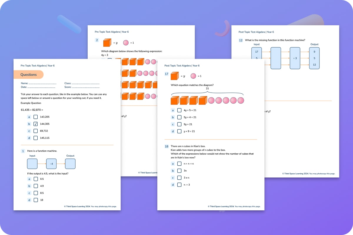 Diagnostic Assessment | Algebra | Year 6