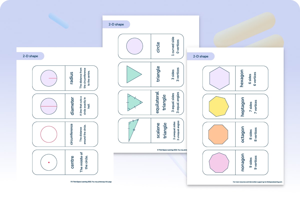 Maths Memory Cards | 2D Shapes